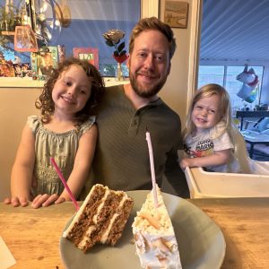Matt and his daughters celebrate birthday